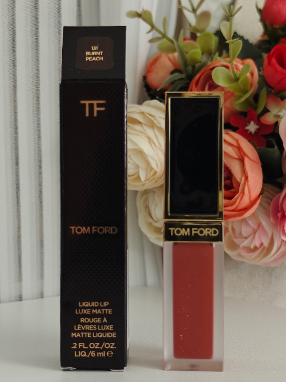 Tom Ford Liquid Lip Luxe Matte 131 Burnt Peach Lipstick Full Size NEW BOXED $62